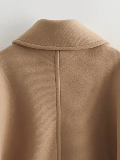 Evelyn Women's Wool Coat - Mid-Length, Camel