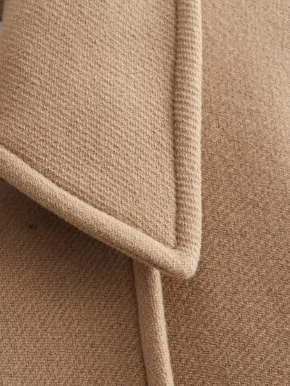 Evelyn Women's Wool Coat - Mid-Length, Camel