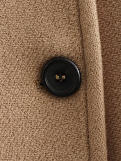 Evelyn Women's Wool Coat - Mid-Length, Camel